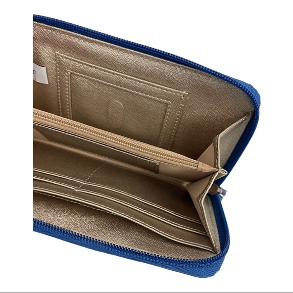 Nine West Blue Cobalt Single Zip Wallet - Picture 7 of 9